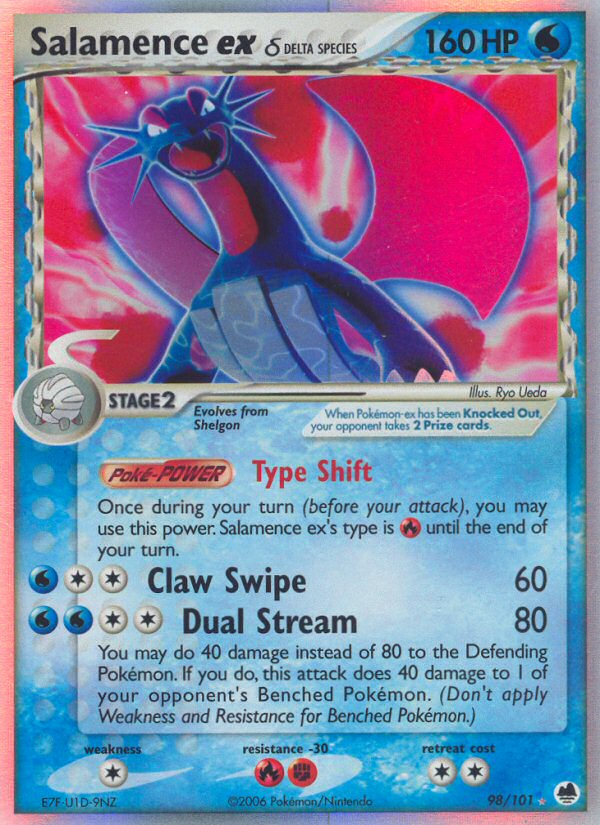 Salamence ex δ 98/101 Rare Holo EX | Dragon Frontiers | Pokemon Card