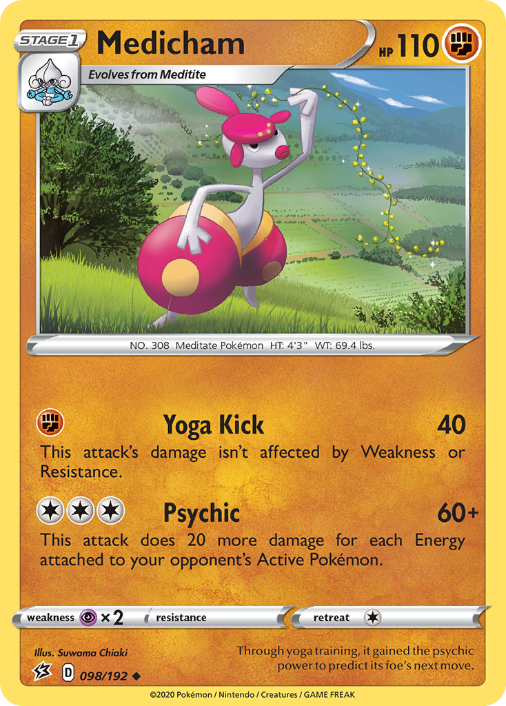 Medicham 98/192 Uncommon | Rebel Clash | Pokemon Card