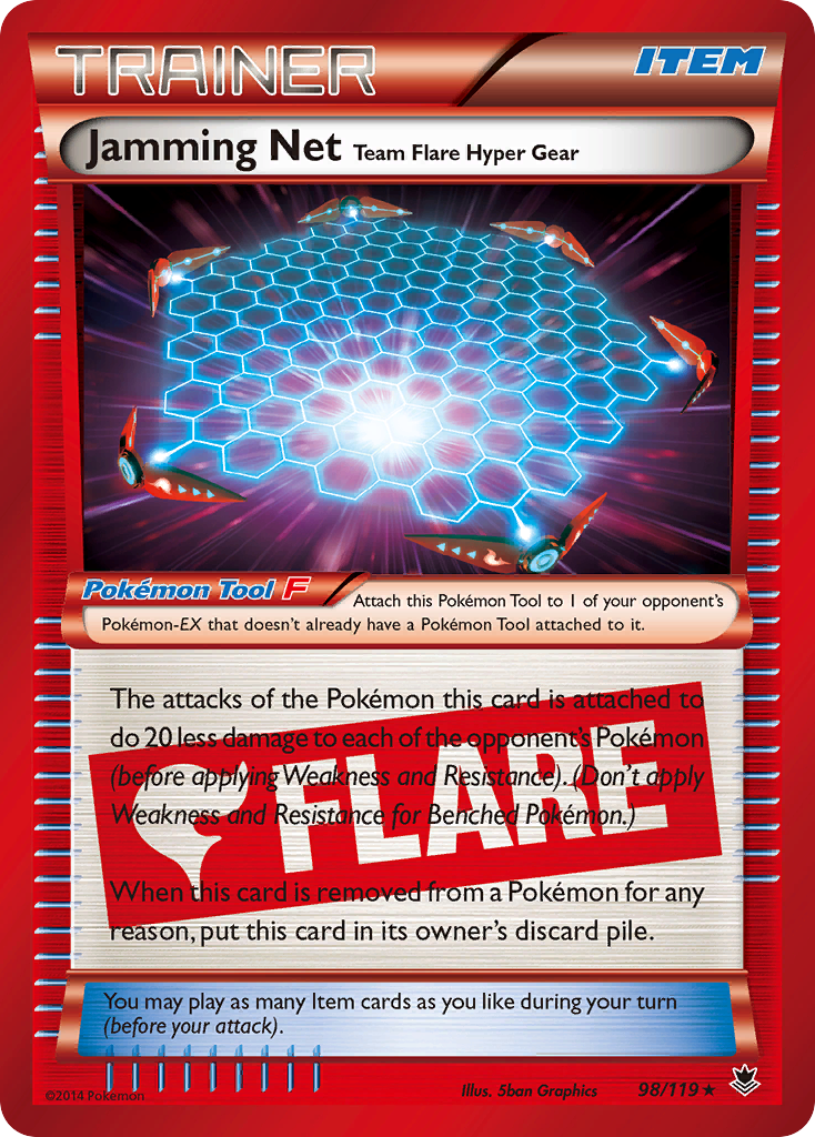 Jamming Net Team Flare Hyper Gear 98/119 Rare Holo | Phantom Forces | Pokemon Card
