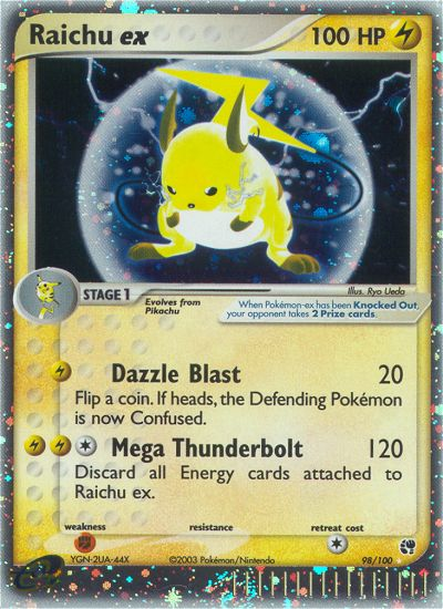 Raichu ex 98/100 Rare Holo EX | Sandstorm | Pokemon Card