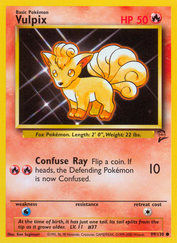 Vulpix 99/130 Common | Base Set 2 | Pokemon Card