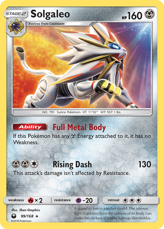 Solgaleo 99/168 Rare Holo | Celestial Storm | Pokemon Card