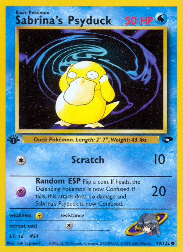 Sabrina's Psyduck 99/132 Common | Gym Challenge | Pokemon Card