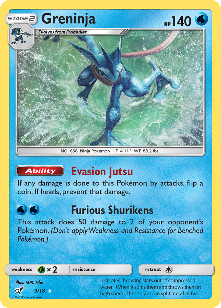 Greninja 9/18 Rare Ultra | Detective Pikachu | Pokemon Card