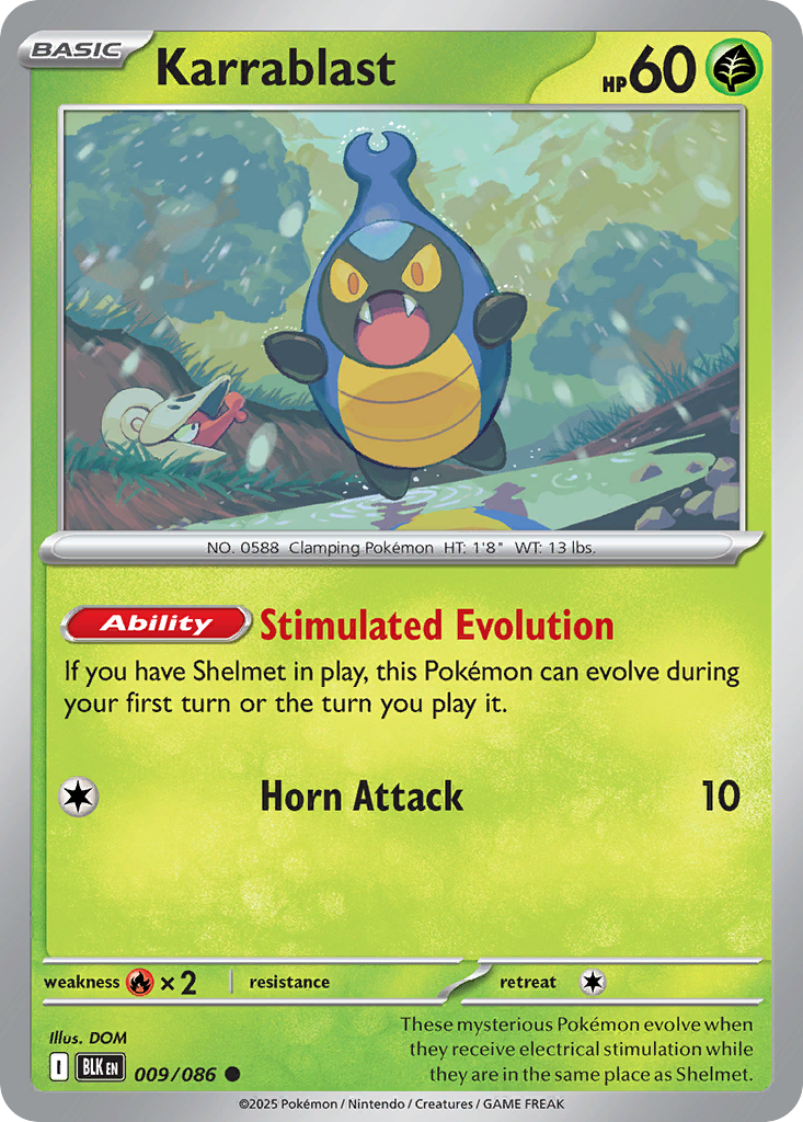 Karrablast 9/86 Common | Black Bolt | Pokemon Card