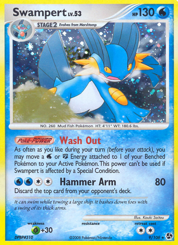 Swampert 9/106 Rare Holo | Great Encounters | Pokemon Card