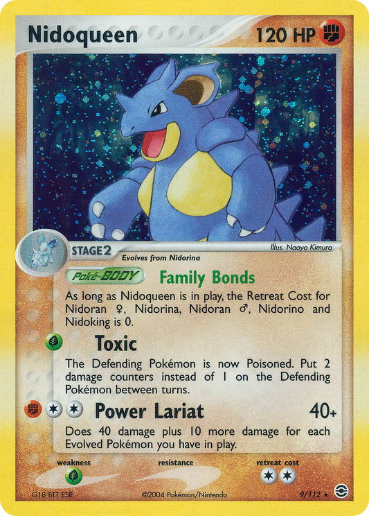 Nidoqueen 9/112 Rare Holo | FireRed & LeafGreen | Pokemon Card