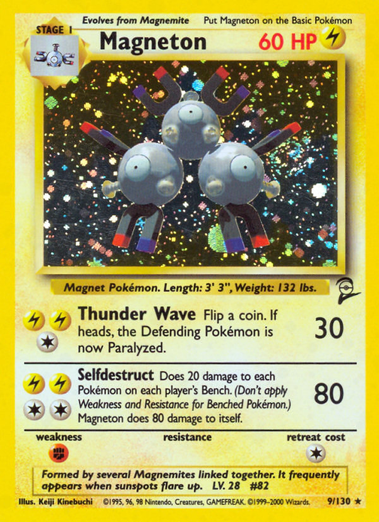 Magneton 9/130 Rare Holo | Base Set 2 | Pokemon Card