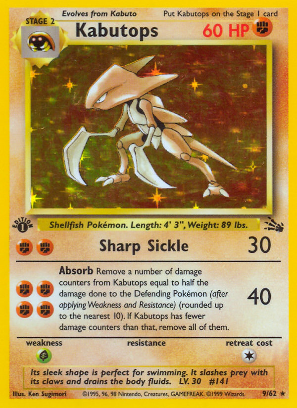 Kabutops 9/62 Rare Holo | Fossil | Pokemon Card