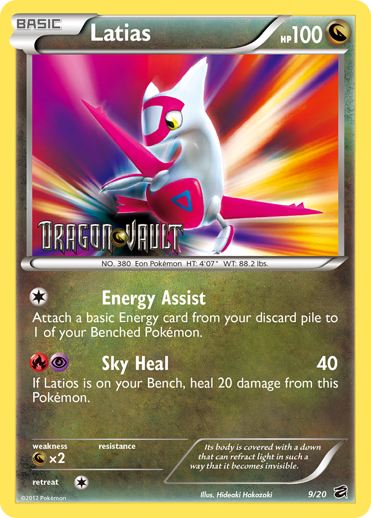 Latias 9/20 Rare Holo | Dragon Vault | Pokemon Card