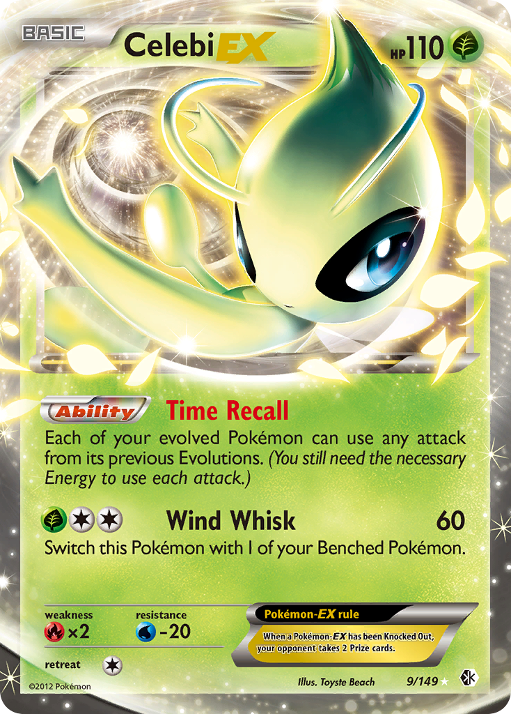 Celebi-EX 9/149 Rare Holo EX | Boundaries Crossed | Pokemon Card