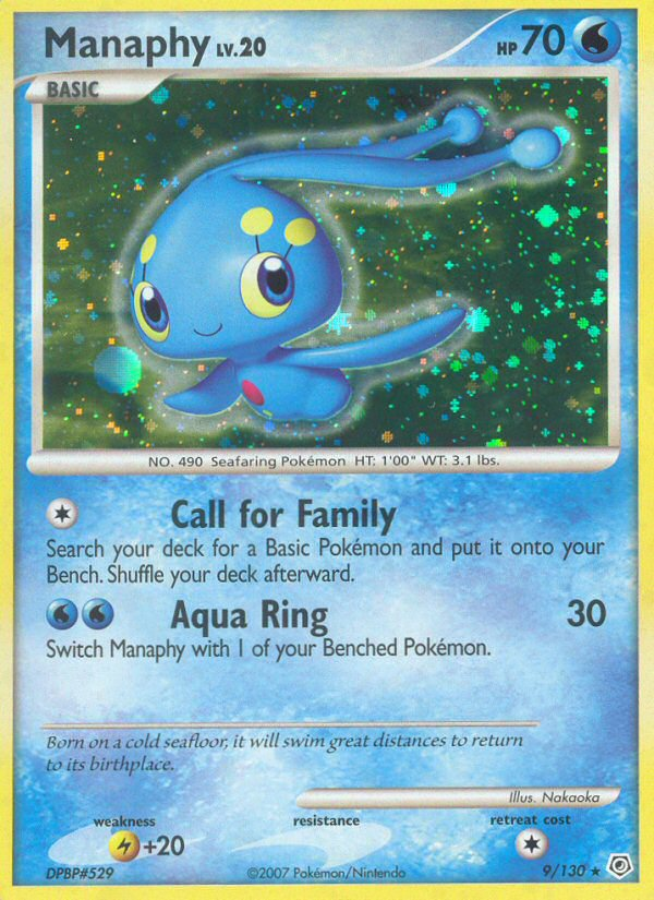 Manaphy 9/130 Rare Holo | Diamond & Pearl | Pokemon Card