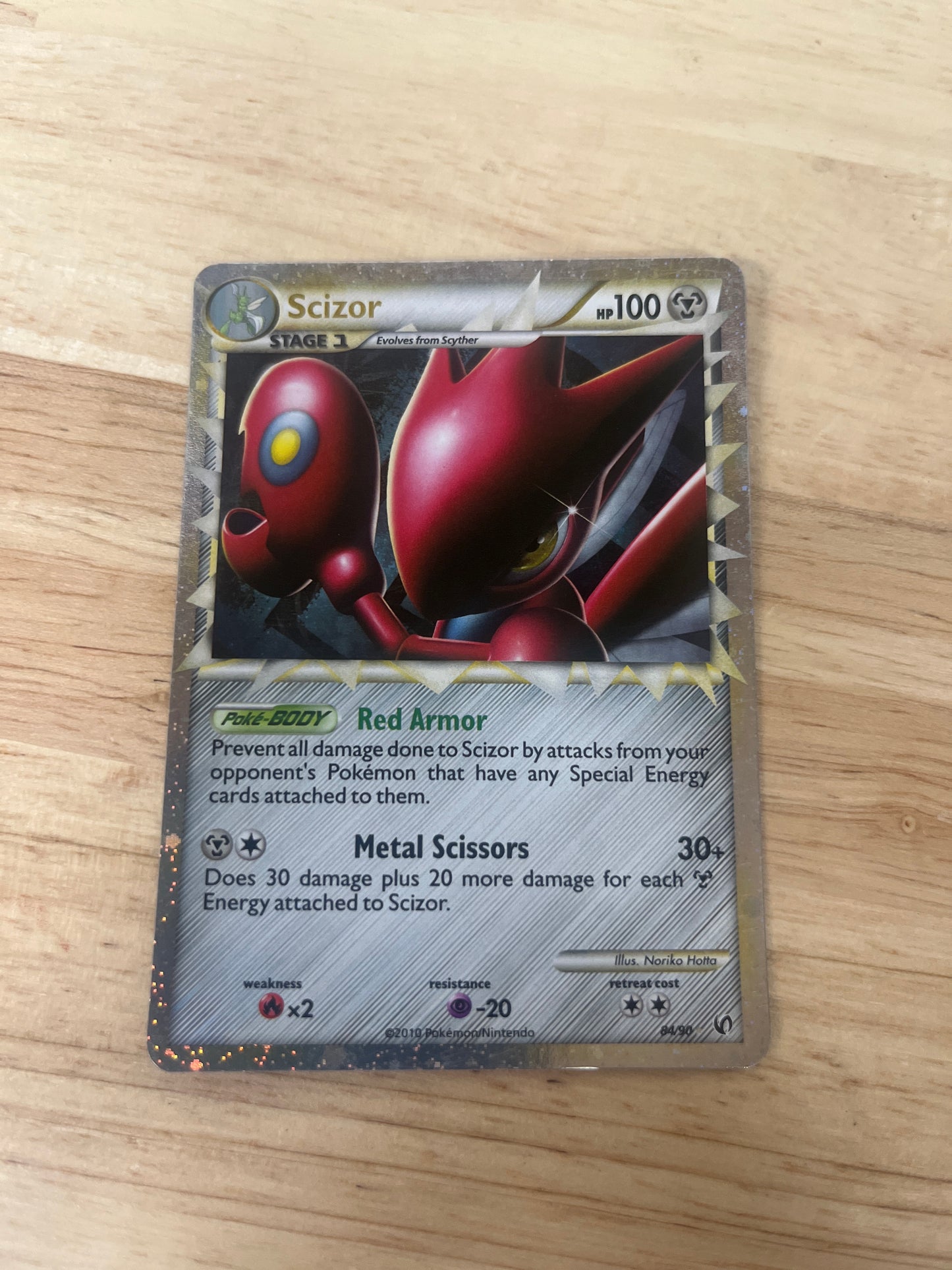 Scizor 84/90 Rare Prime | HS—Undaunted | Pokemon Card