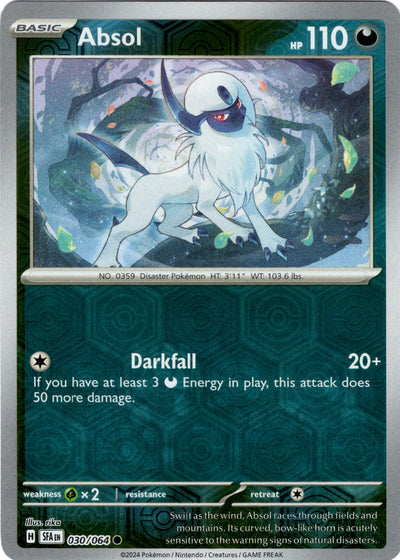 Absol 30/64 Reverse Holo | Shrouded Fable | Pokemon Card