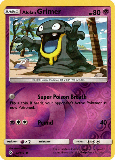 Alolan Grimer 57/149 Reverse Holo | Sun & Moon | Pokemon Card