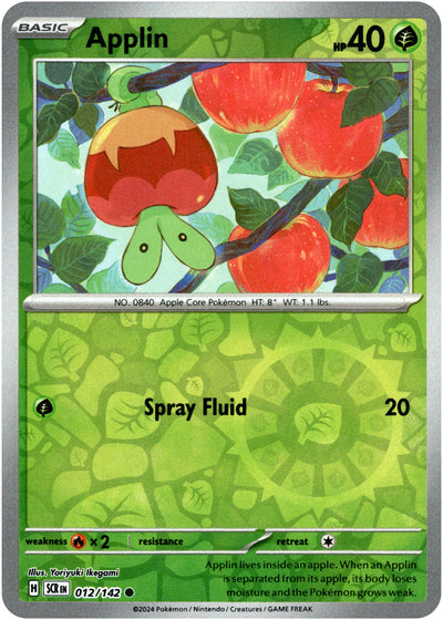 Applin 12/142 Reverse Holo | Stellar Crown | Pokemon Card