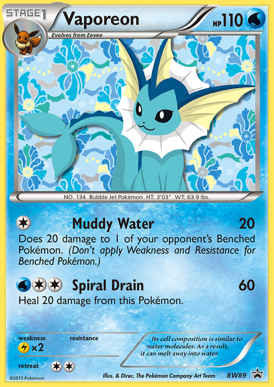Vaporeon BW89/101 Promo | BW Black Star Promos | Pokemon Card