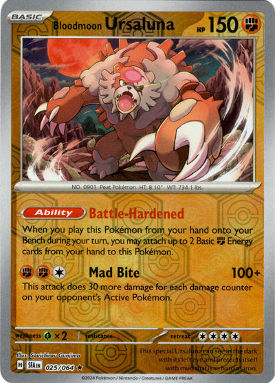 Bloodmoon Ursaluna 25/64 Reverse Holo | Shrouded Fable | Pokemon Card