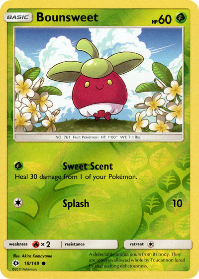 Bounsweet 18/149 Reverse Holo | Sun & Moon | Pokemon Card