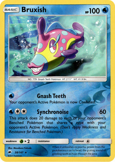 Bruxish 38/147 Reverse Holo | Burning Shadows | Pokemon Card