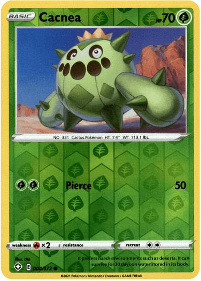 Cacnea 4/72 Reverse Holo | Shining Fates | Pokemon Card