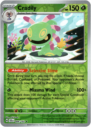 Cradily 6/142 Reverse Holo | Stellar Crown | Pokemon Card