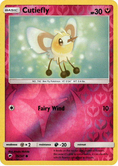 Cutiefly 95/147 Reverse Holo | Burning Shadows | Pokemon Card