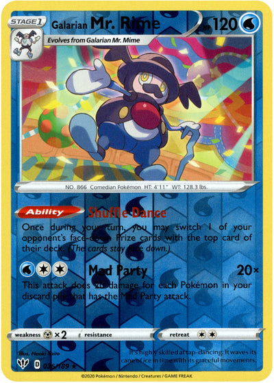 Galarian Mr. Rime 36/189 Reverse Holo | Darkness Ablaze | Pokemon Card