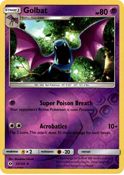 Golbat 55/149 Reverse Holo | Sun & Moon | Pokemon Card