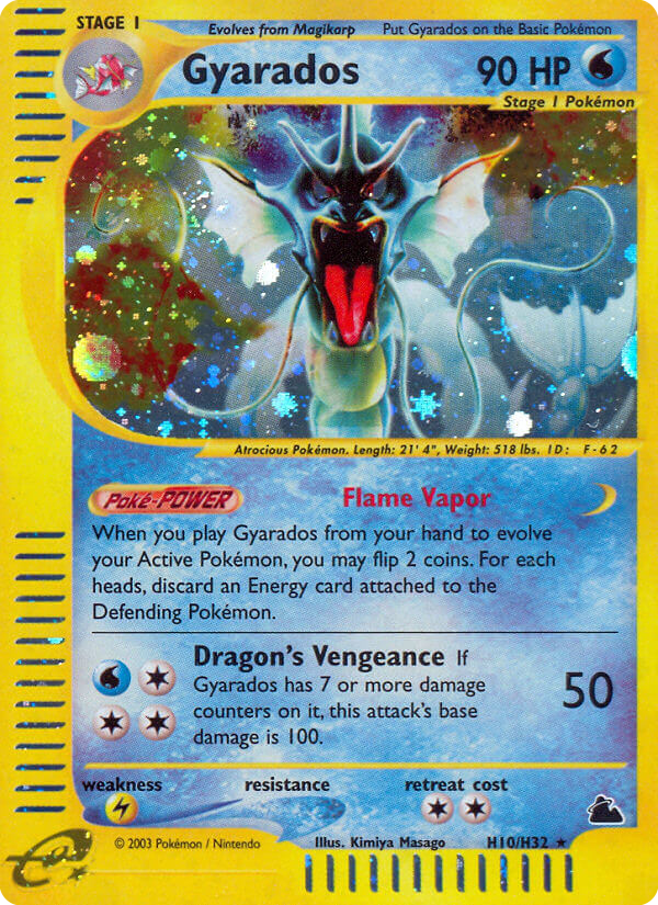 Gyarados H10/144 Rare Holo | Skyridge | Pokemon Card