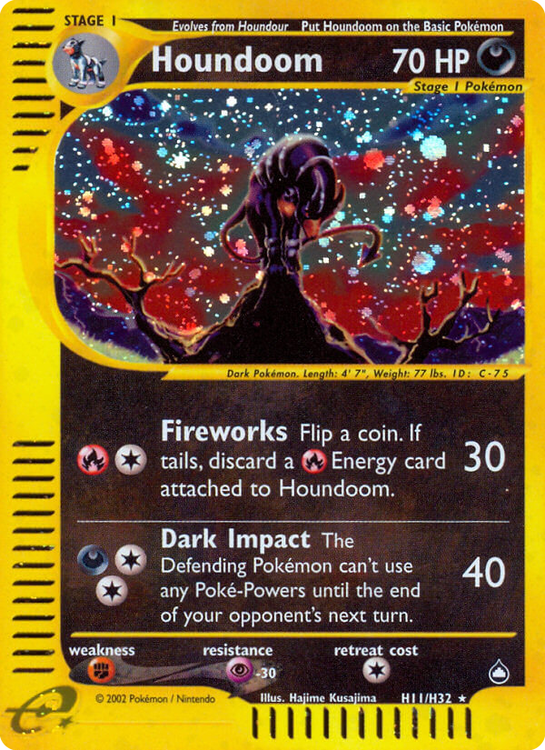 Houndoom H11/147 Rare Holo | Aquapolis | Pokemon Card