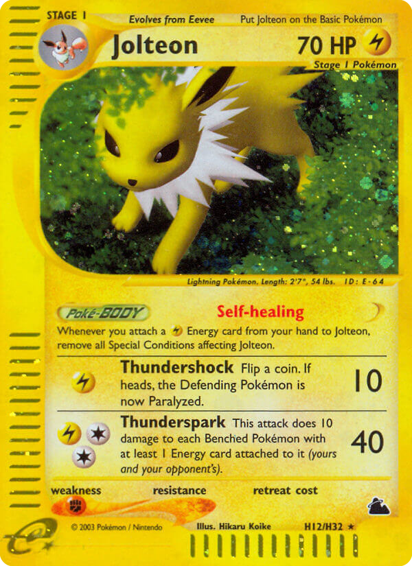 Jolteon H12/144 Rare Holo | Skyridge | Pokemon Card