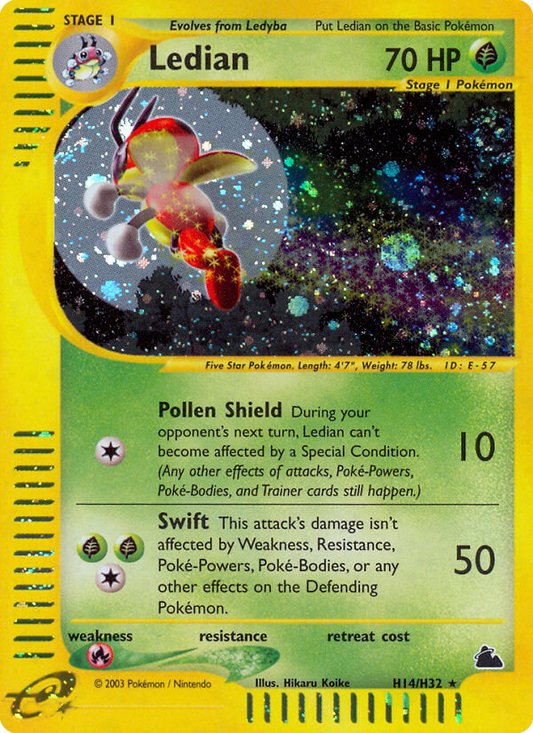 Ledian H14/144 Rare Holo | Skyridge | Pokemon Card