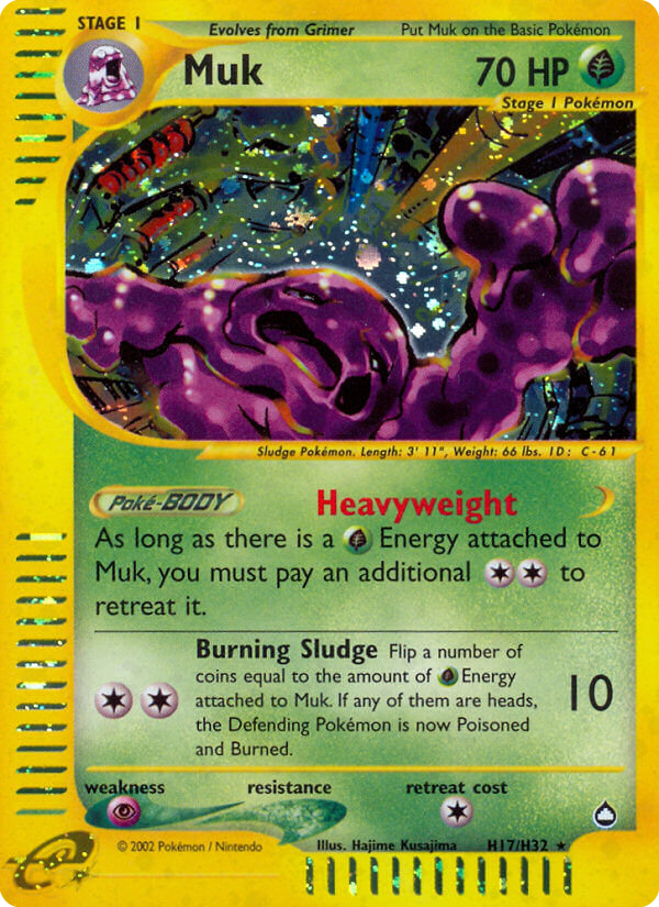 Muk H17/147 Rare Holo | Aquapolis | Pokemon Card