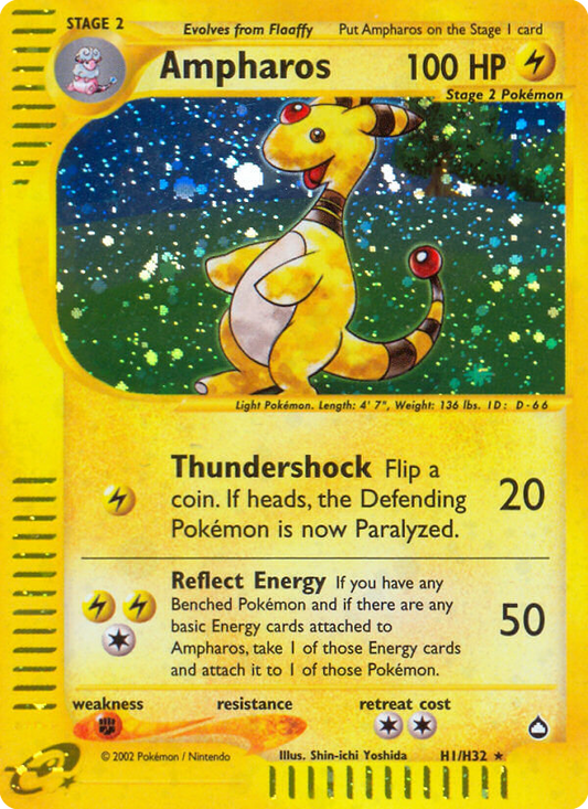 Ampharos H1/147 Rare Holo | Aquapolis | Pokemon Card