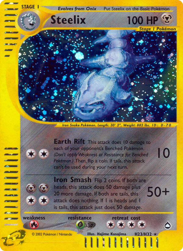 Steelix H23/147 Rare Holo | Aquapolis | Pokemon Card