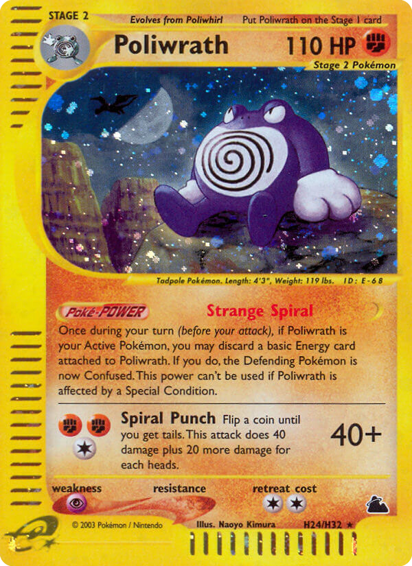 Poliwrath H24/144 Rare Holo | Skyridge | Pokemon Card