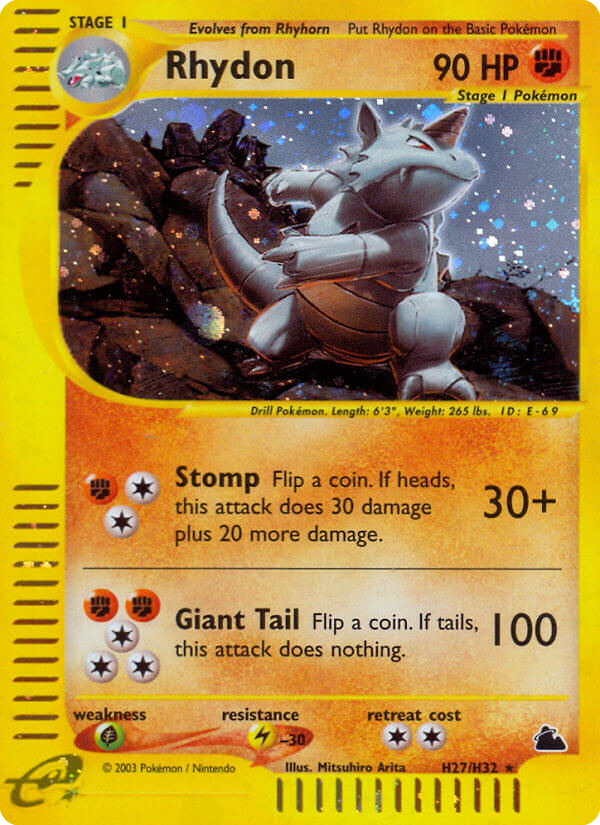 Rhydon H27/144 Rare Holo | Skyridge | Pokemon Card