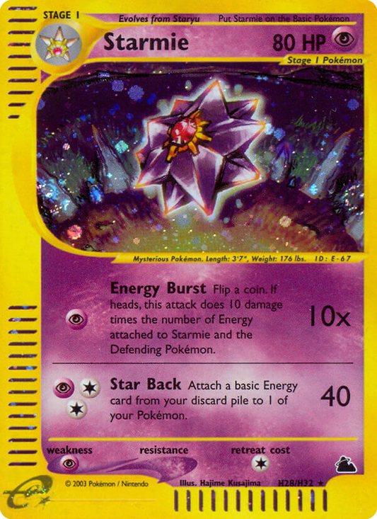 Starmie H28/144 Rare Holo | Skyridge | Pokemon Card