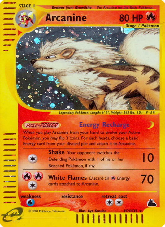Arcanine H2/144 Rare Holo | Skyridge | Pokemon Card