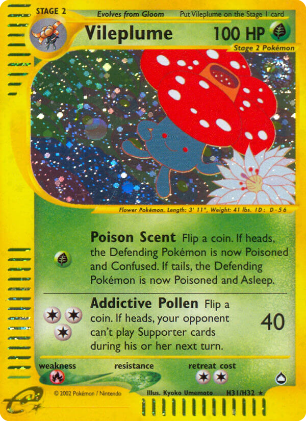 Vileplume H31/147 Rare Holo | Aquapolis | Pokemon Card