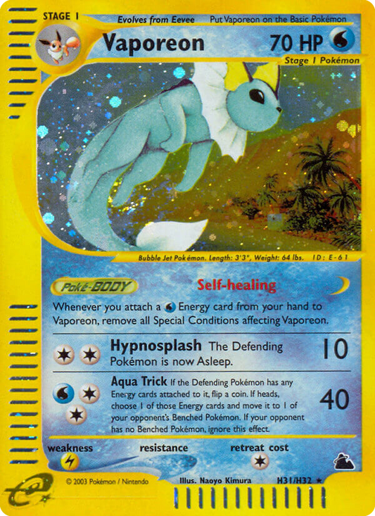 Vaporeon H31/144 Rare Holo | Skyridge | Pokemon Card