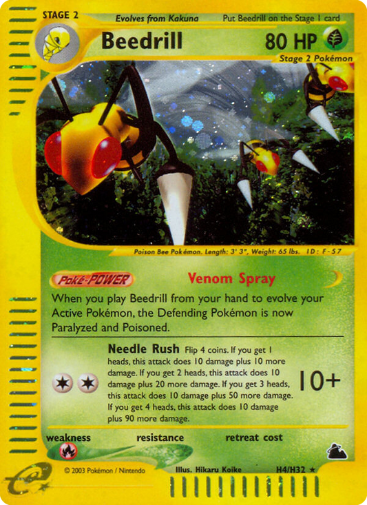 Beedrill H4/144 Rare Holo | Skyridge | Pokemon Card