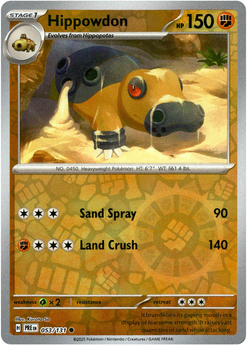 Hippowdon 53/131 Reverse Holo | Prismatic Evolutions | Pokemon Card