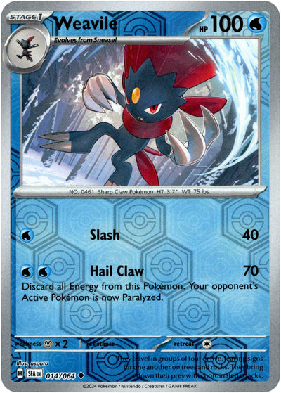 Weavile 14/64 Reverse Holo | Shrouded Fable | Pokemon Card