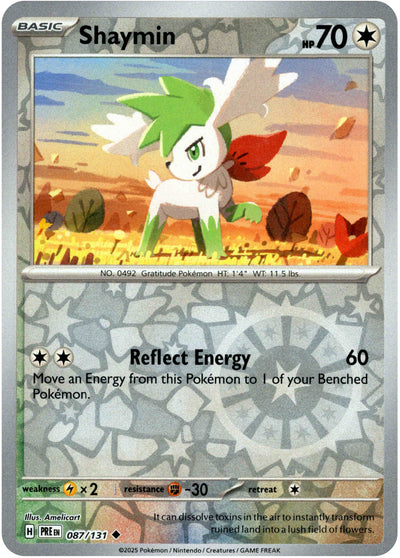 Shaymin 87/131 Reverse Holo | Prismatic Evolutions | Pokemon Card