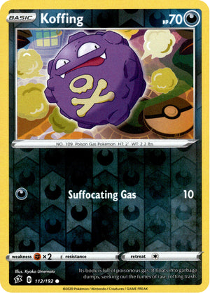 Koffing 112/192 Reverse Holo | Rebel Clash | Pokemon Card