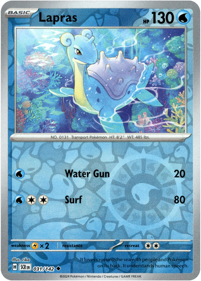 Lapras 31/142 Reverse Holo | Stellar Crown | Pokemon Card