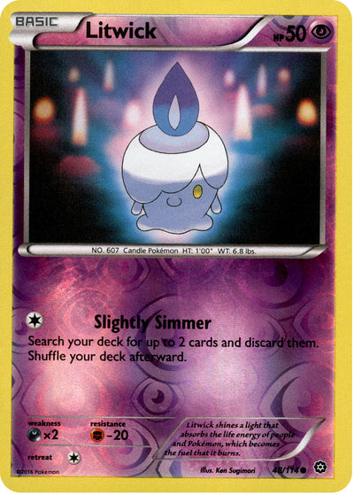 Litwick 48/114 Reverse Holo | Steam Siege | Pokemon Card