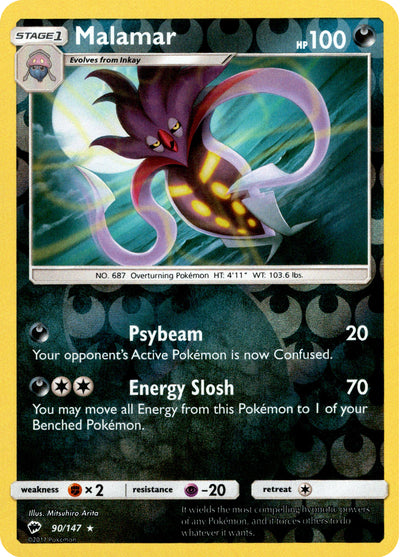 Malamar 90/147 Reverse Holo | Burning Shadows | Pokemon Card